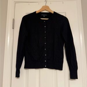 Banana Republic Silk Blend Black Button-Up Women's Cardigan Sweater